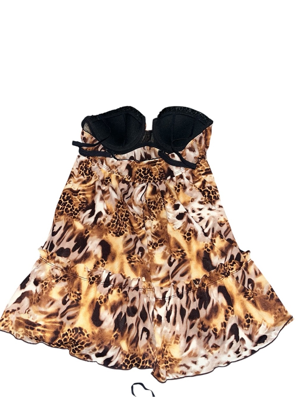 Wild Animal Print Lingerie Babydoll Set - Picture 2 of 2